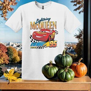 Disney Cars Lightning McQueen Classic Cartoon Fan Retro Unisex T-Shirt